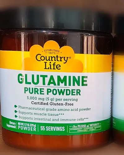 Glutamine Pure Powder, 5,000 mg per serving by Country Life