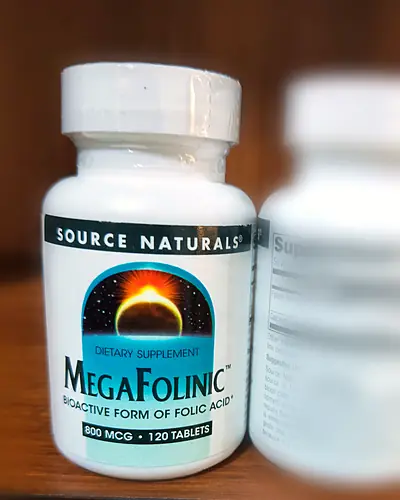 MegaFolinic 800 mcg, Bioactive Folic Acid by Source Naturals