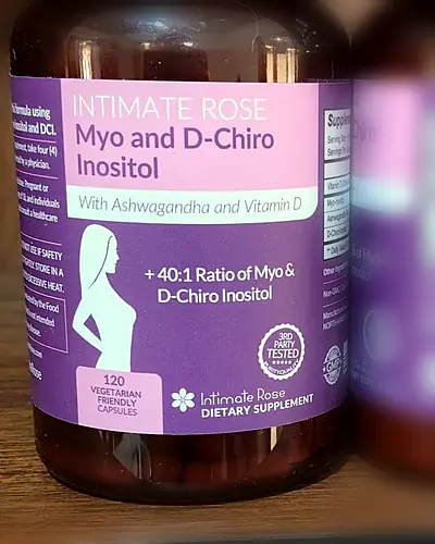 Myo and D-Chiro Inositol with Ashwagandha and Vitamin D by Intimate Rose