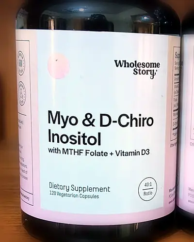 Myo & D-Chiro Inositol with MTHF Folate + Vitamin D3 by Wholesome Story