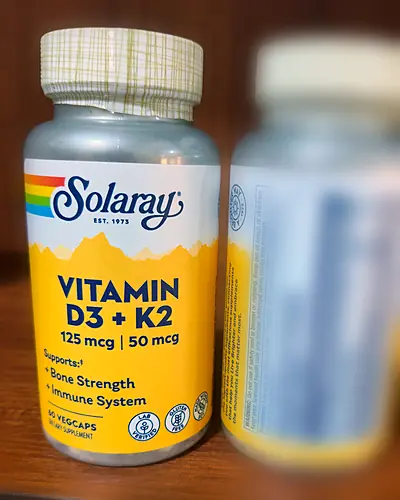 Vitamin D3 + K2, 125 mcg and 50 mcg by Solaray